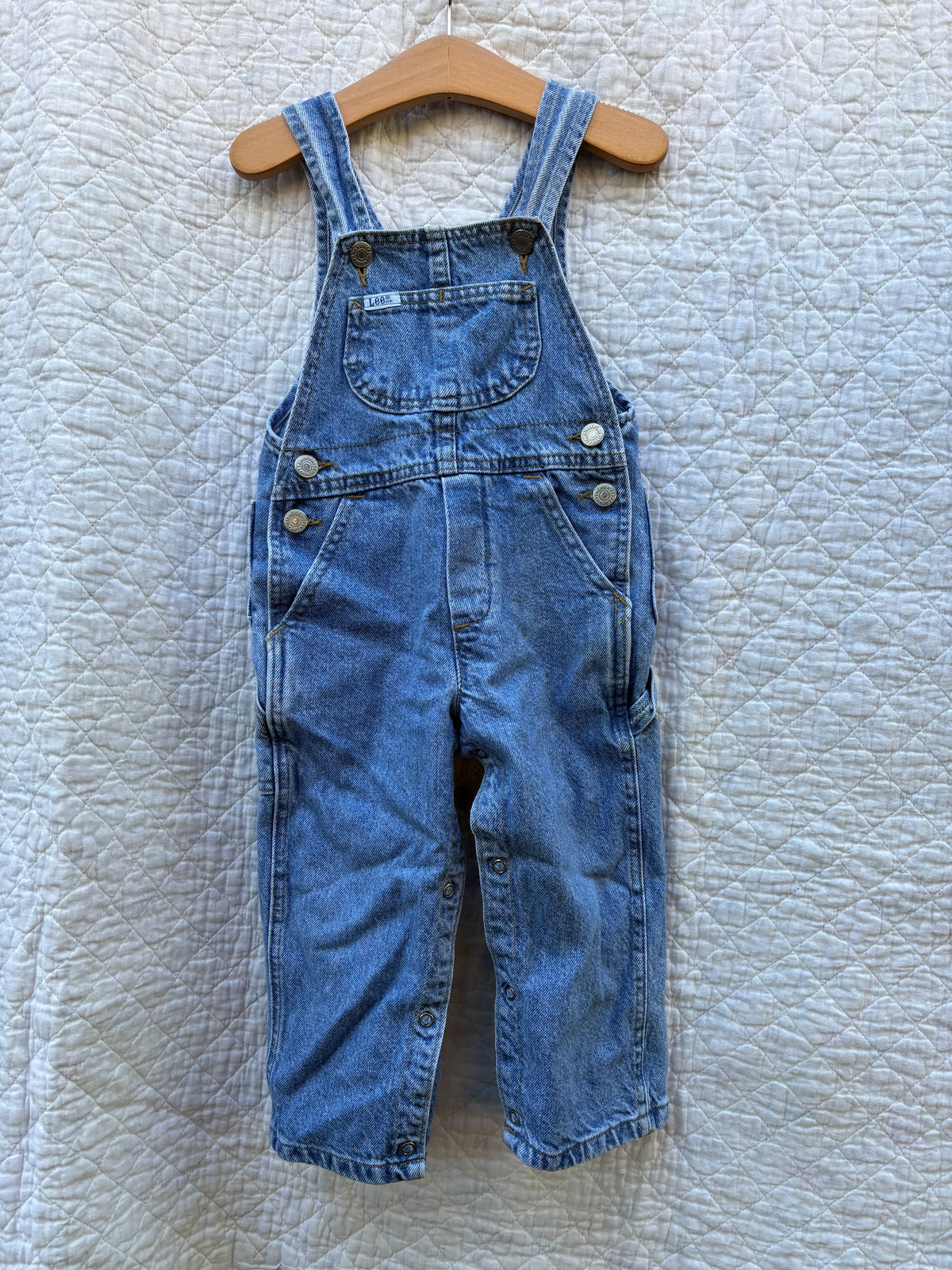 Vintage light wash Lee overalls - 3T