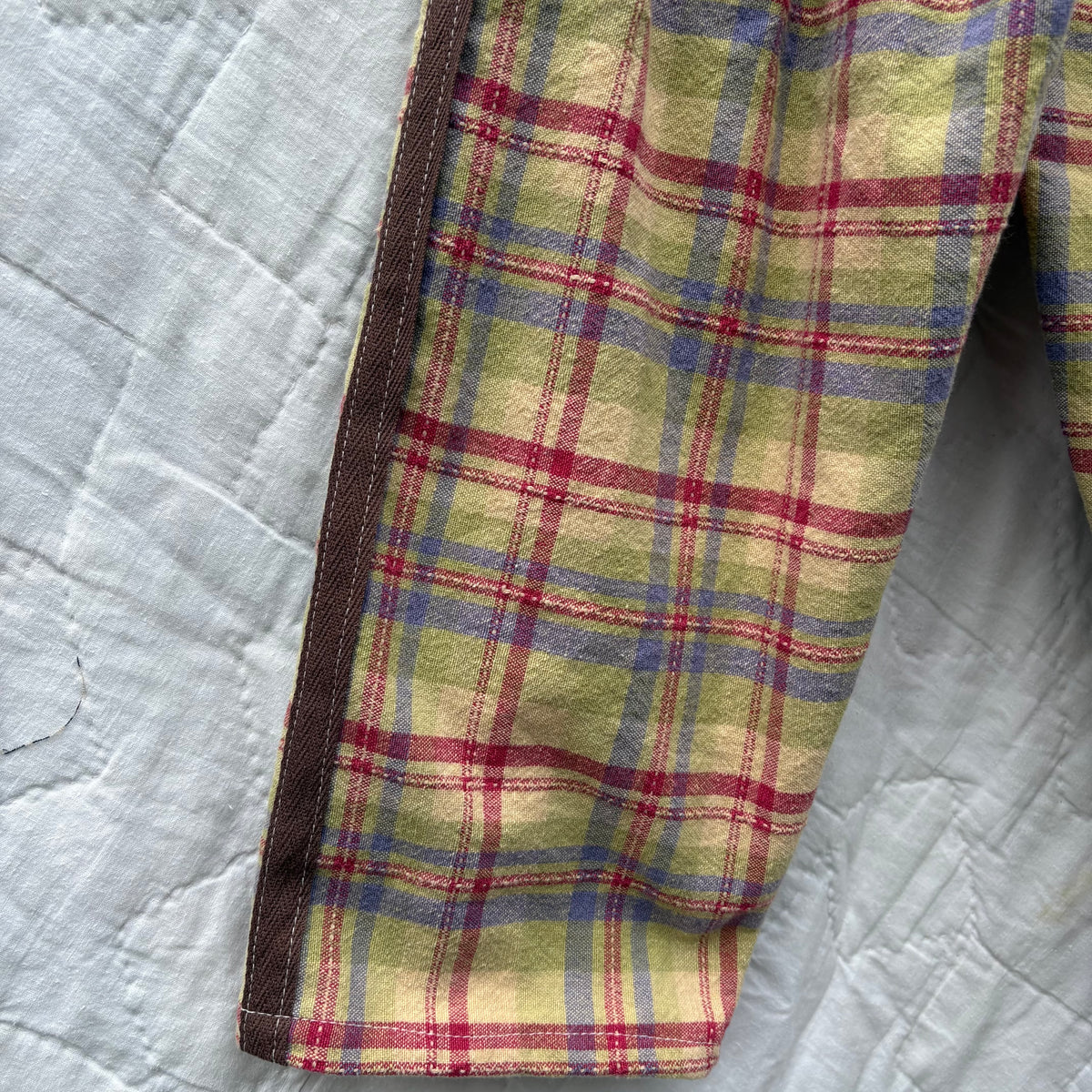 Crunchy leaves plaid track pants - 4Y