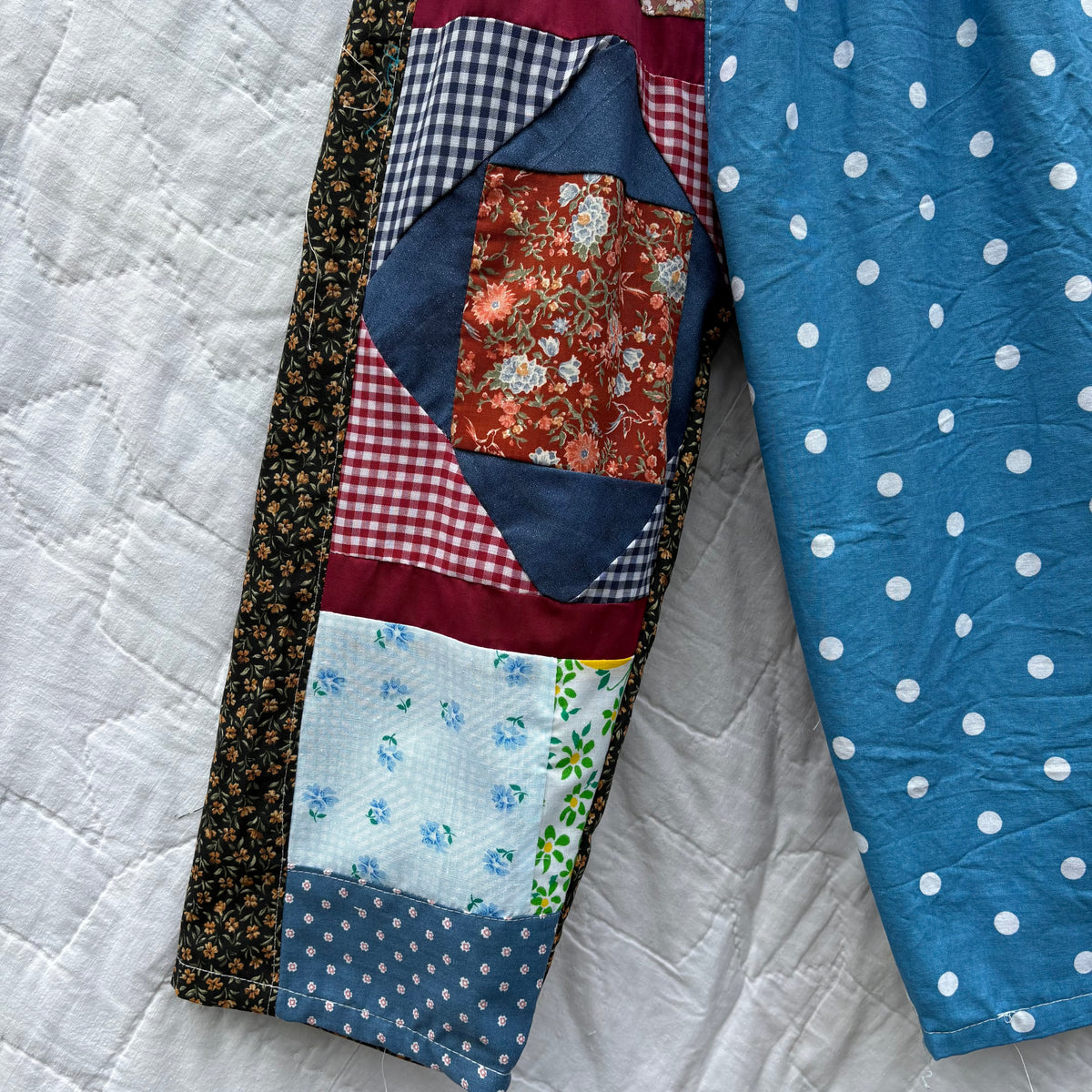 Quilt patch mix print pants - 4Y