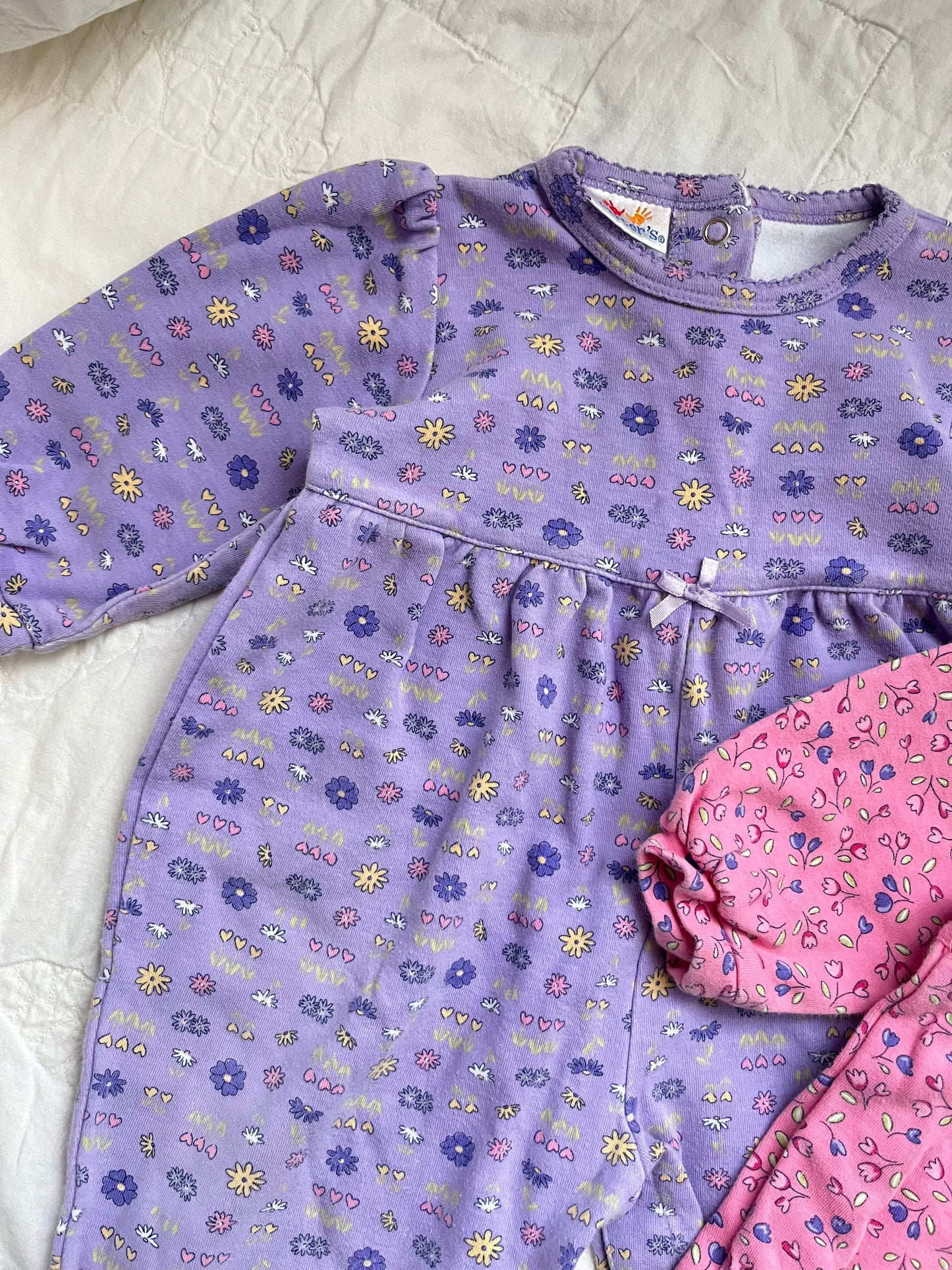 2 spring jumpsuits - 9/12m