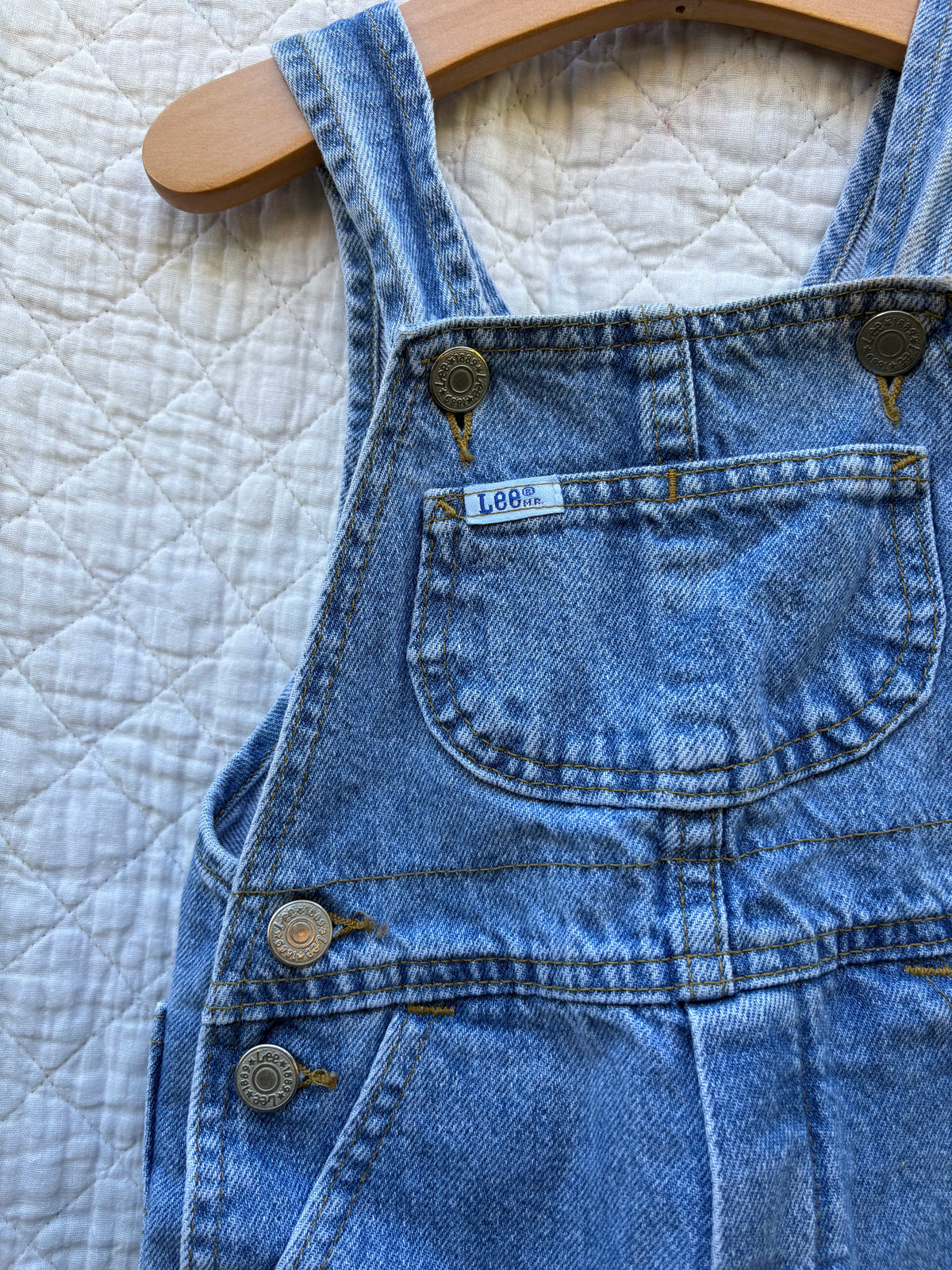 Vintage light wash Lee overalls - 3T