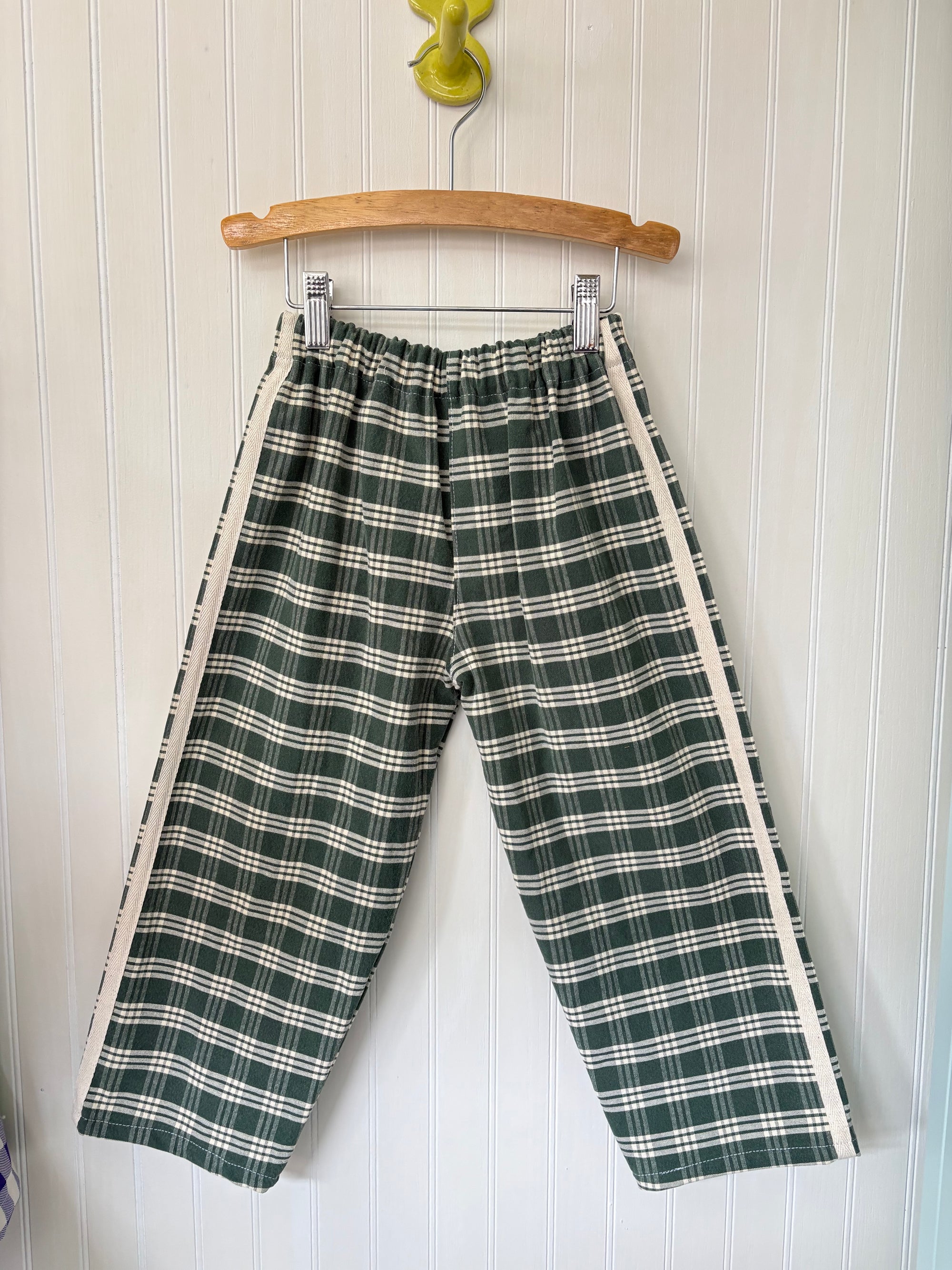 Evergreen plaid track pants