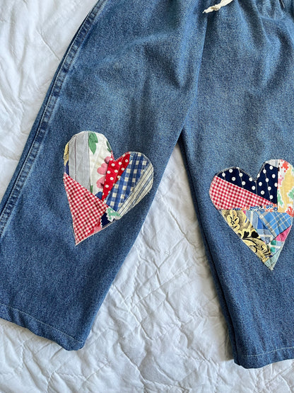 Heart patch jeans - 4t