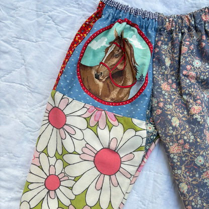 Horse mix print pants - 3T