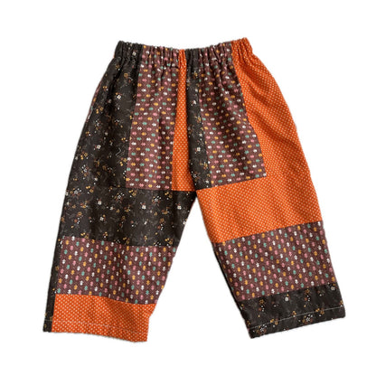 Orange and brown patched pants - 2T