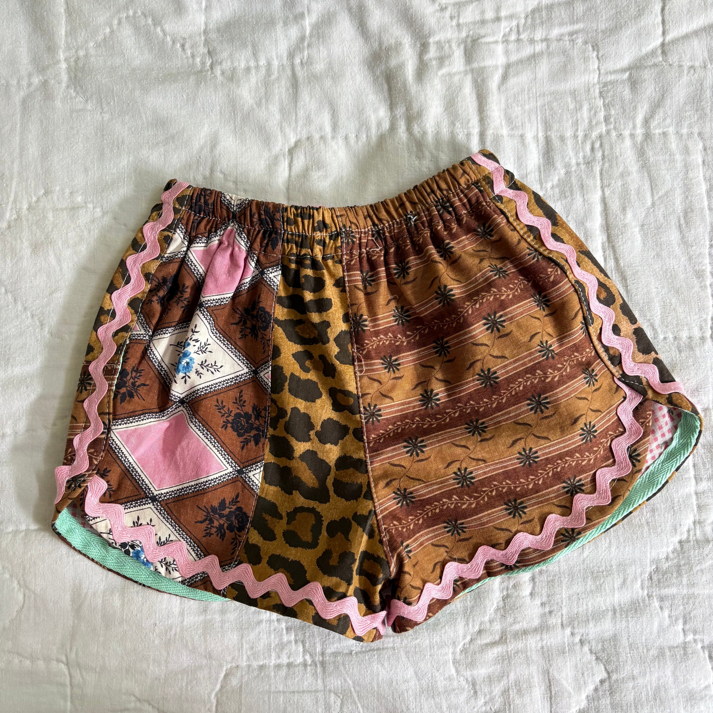 Patchwork track shorts - 3T