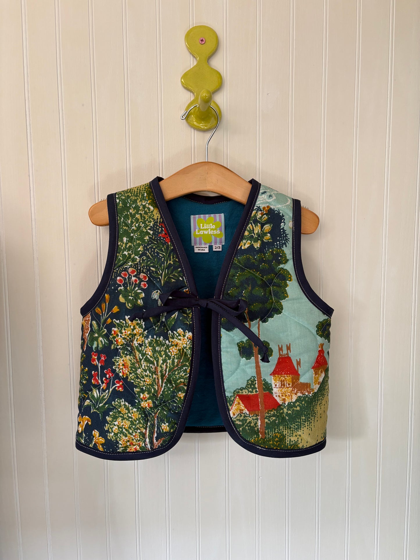 Enchanted forest quilted vest - made to order