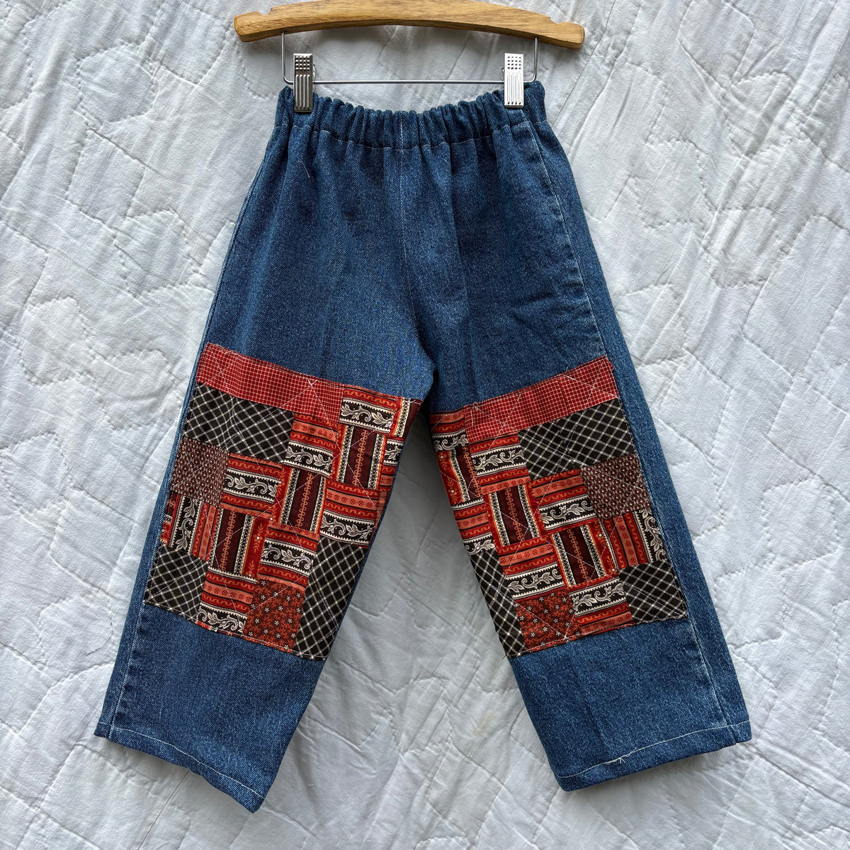 Quilt patch knee patch denim - 4Y
