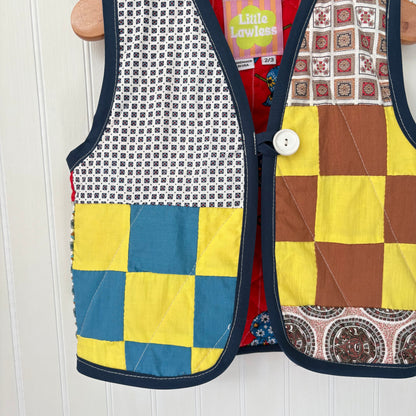 Yellow pop quilt top vest - 2/3