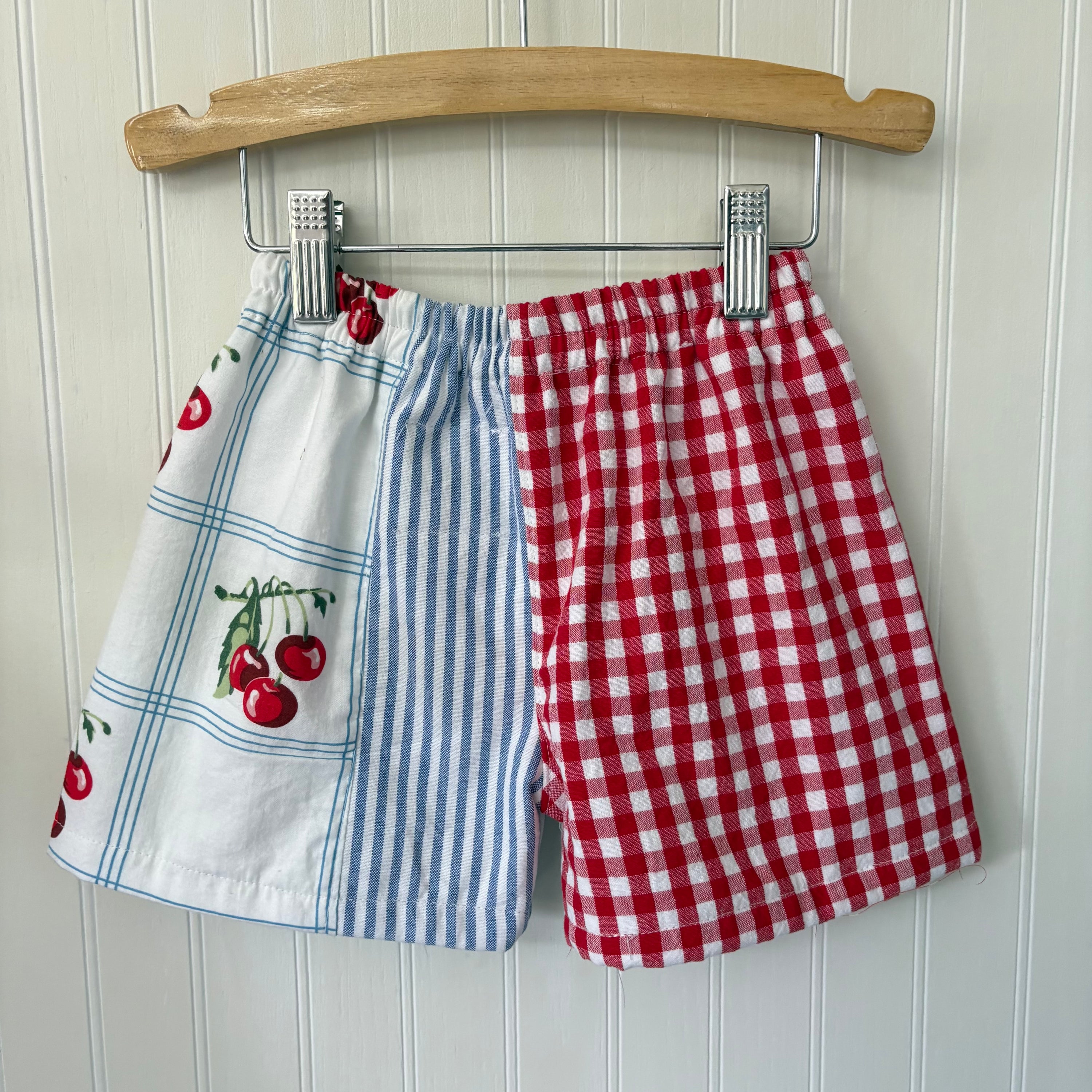 Patchwork cherry shorts - made to order