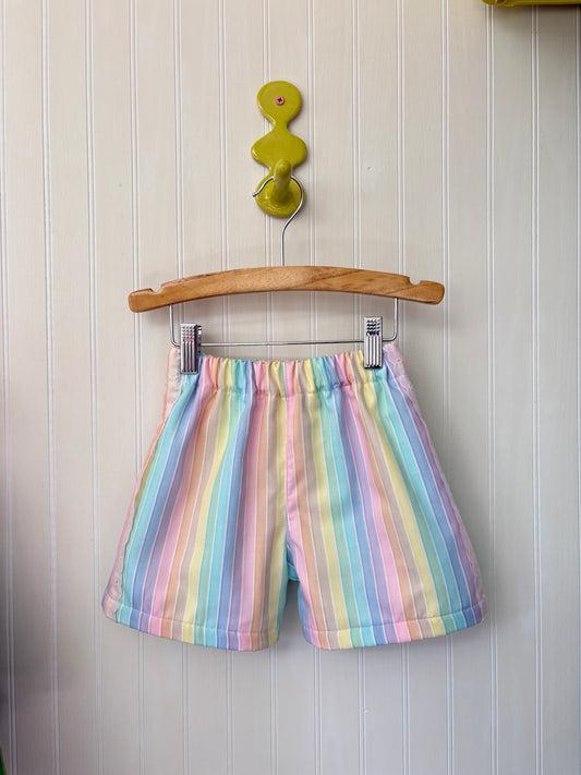 Pastel stripe eyelet shorts - made to order