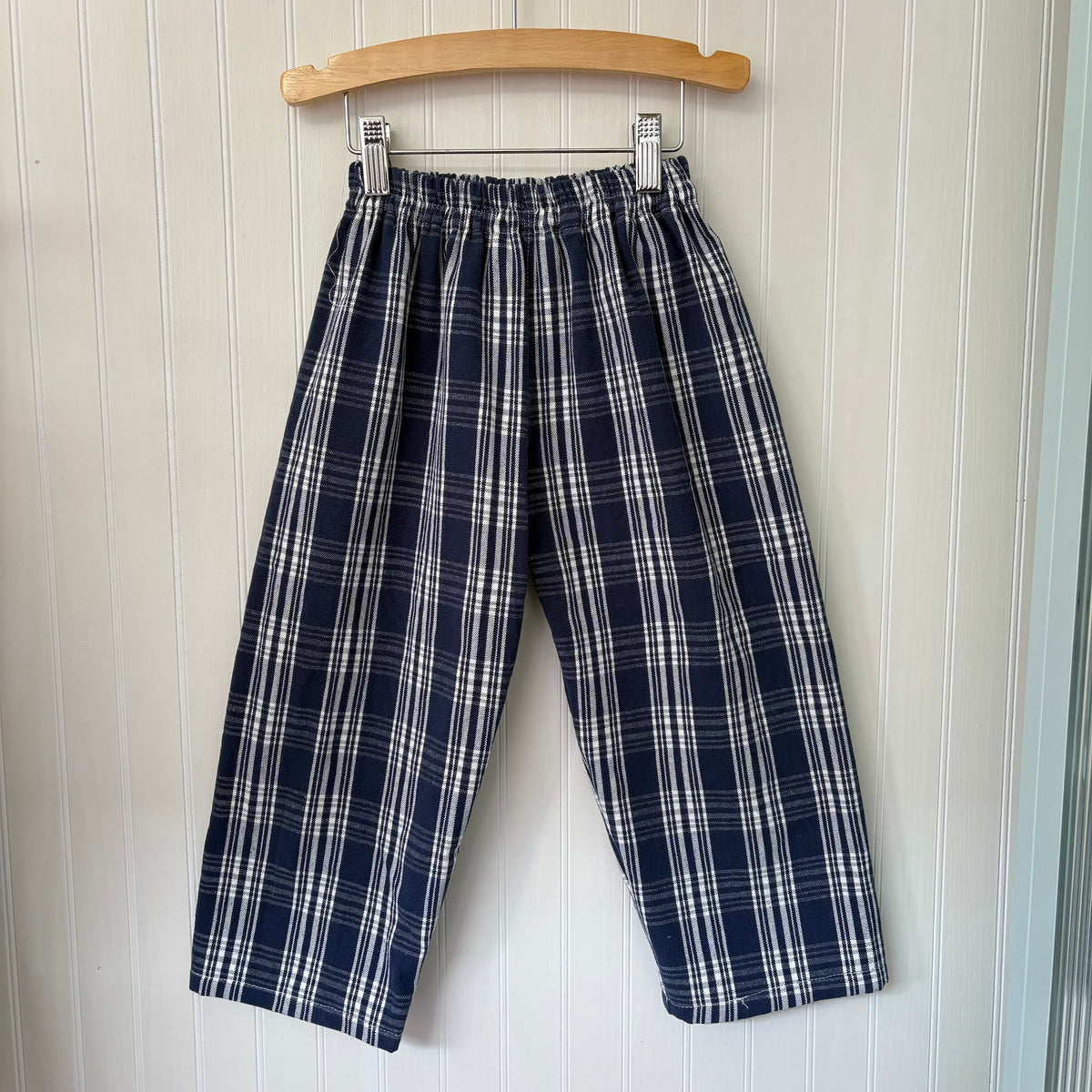 Indigo plaid pants - made to order