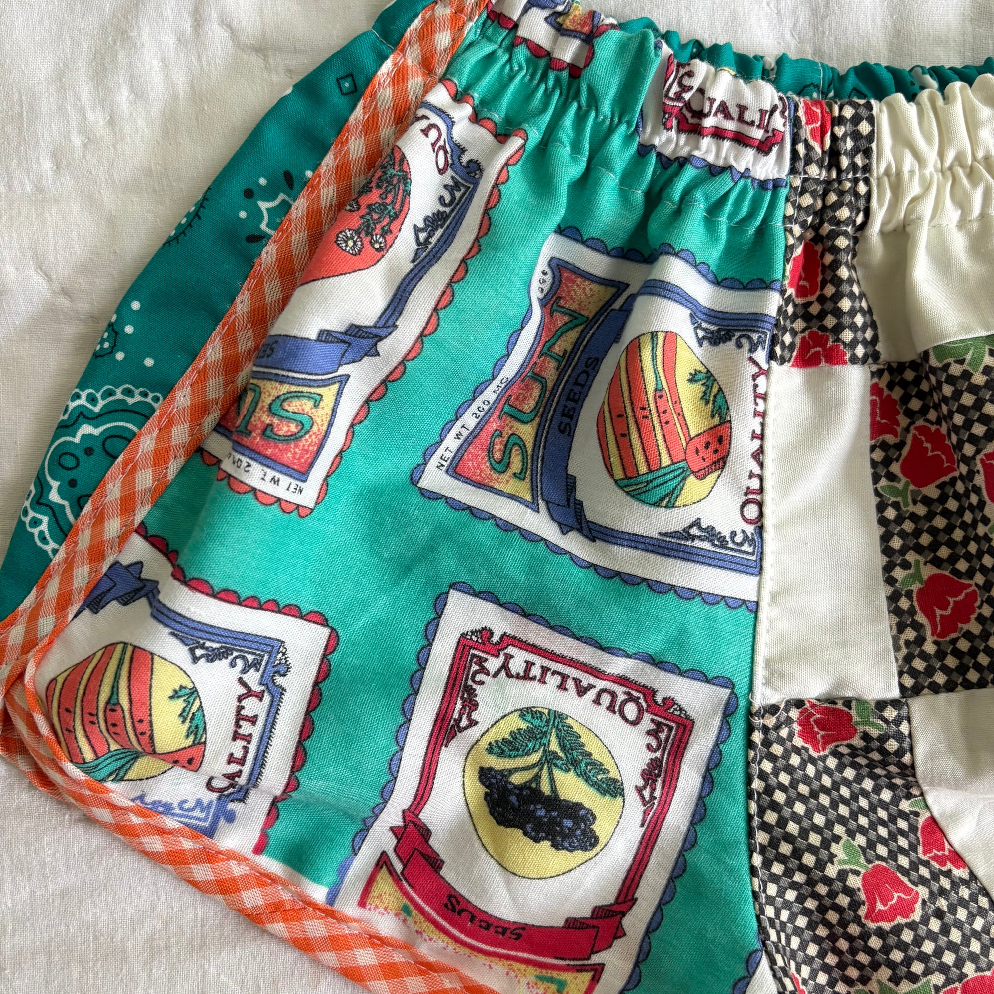 Patchwork track shorts - 2T