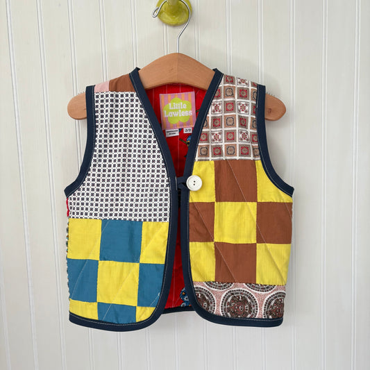 Yellow pop quilt top vest - 2/3