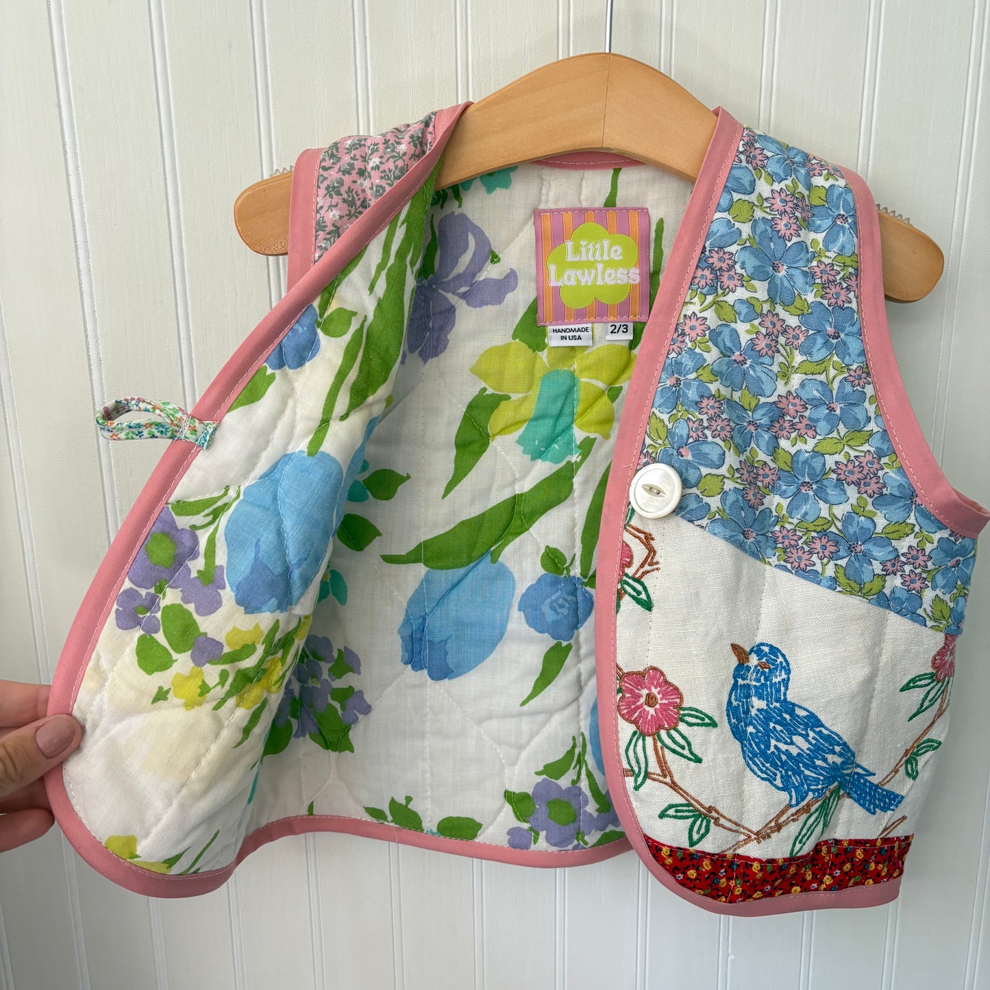 Bluebird patchwork vest