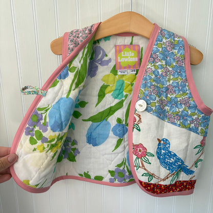 Bluebird patchwork vest