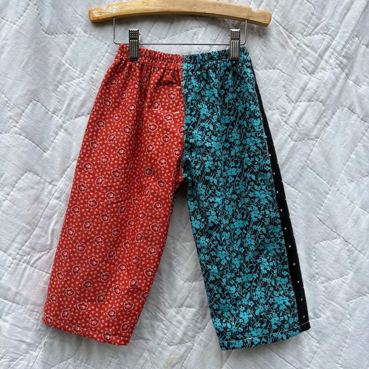 Quilt patch mix print pants - 2T