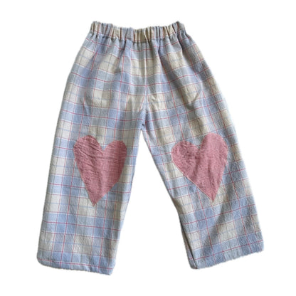 Plaid heart pants - 4Y