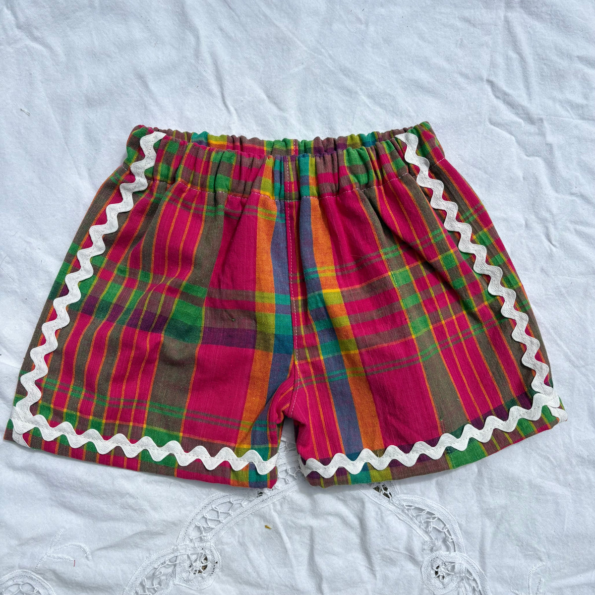 Party plaid ric rac shorts – Little Lawless