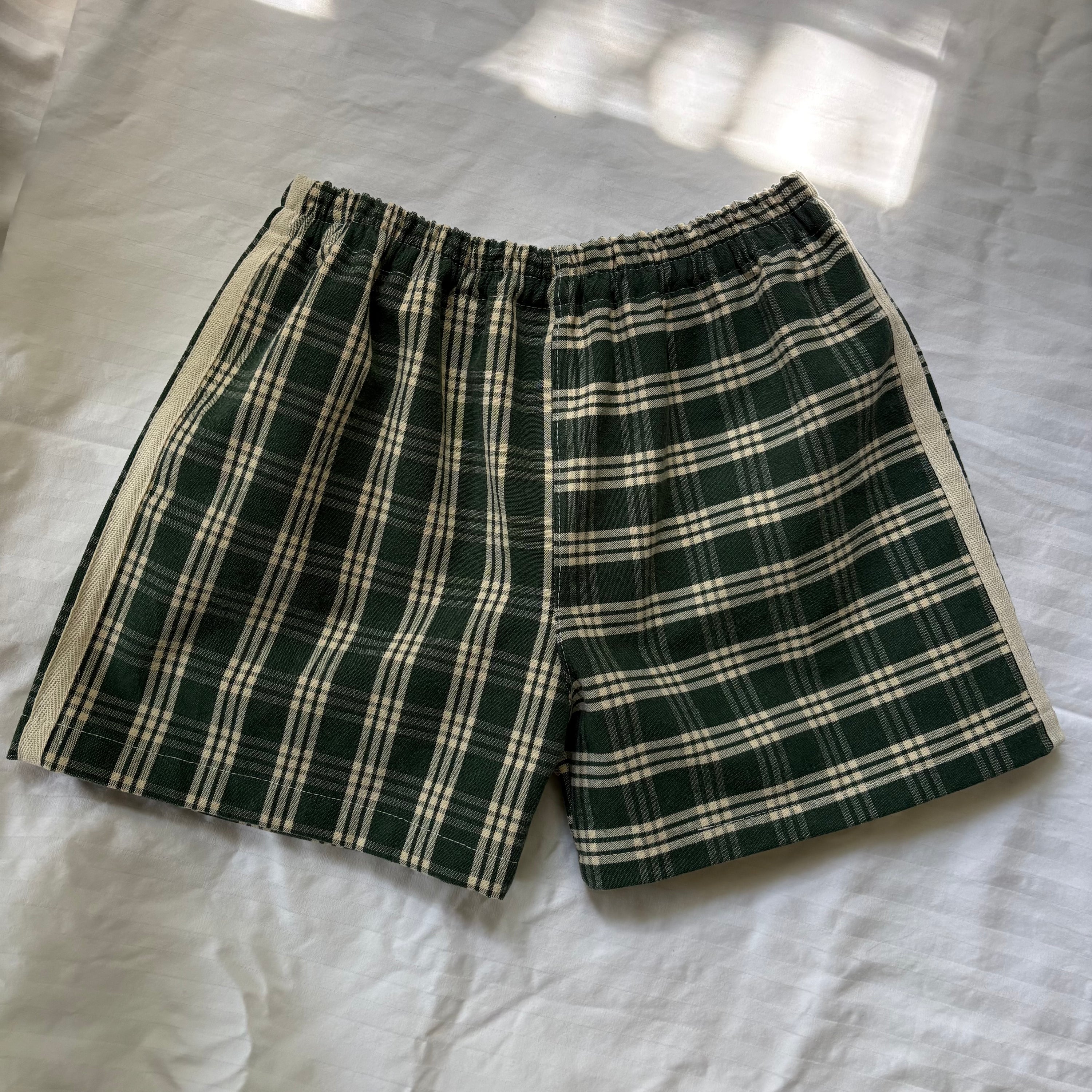 Evergreen plaid track shorts - 6Y