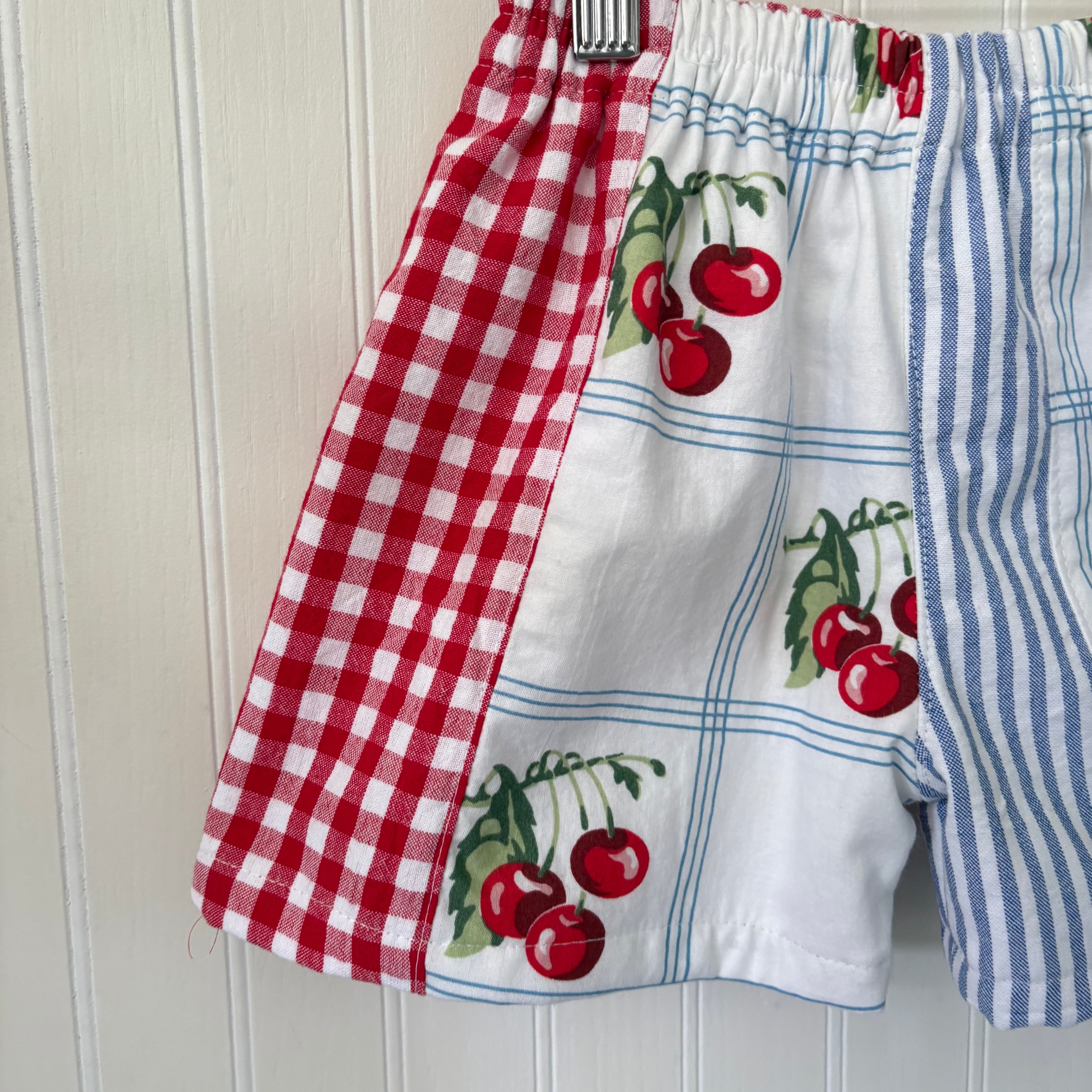 Patchwork cherry shorts - made to order
