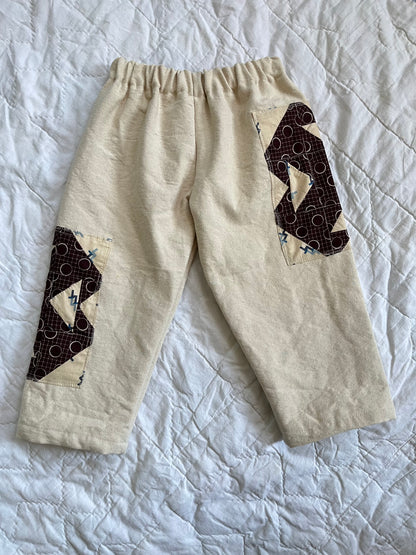 Quilt block patch pants - 3T