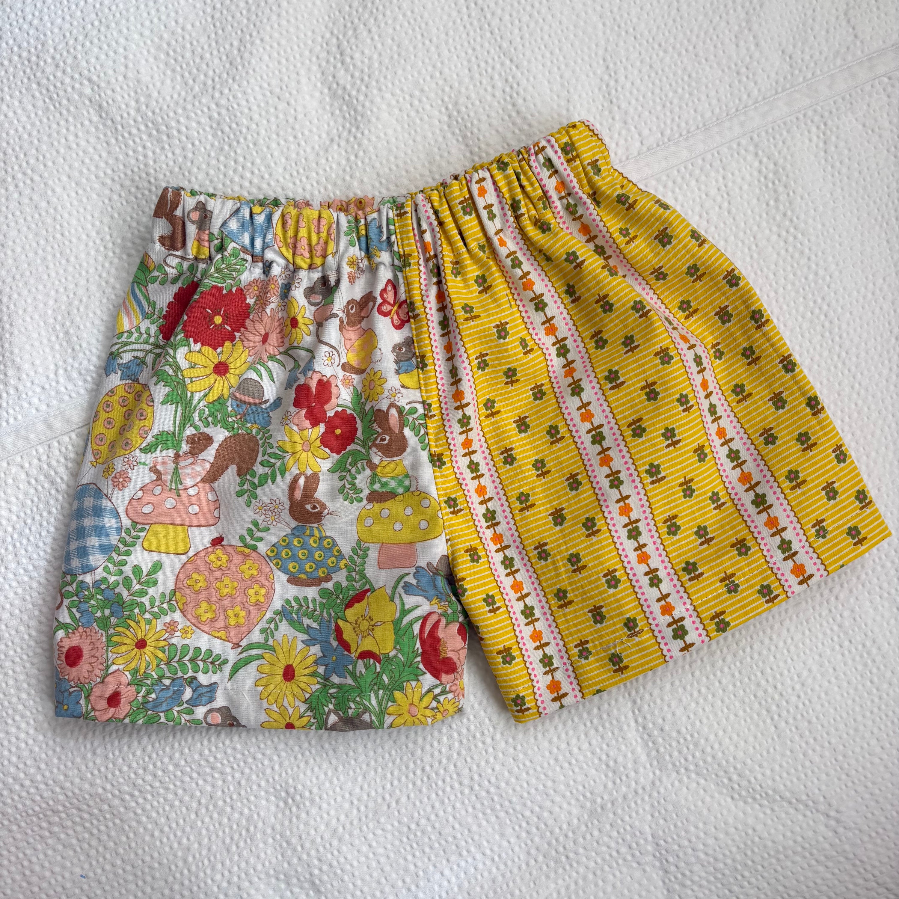 Whimsy critter mix print shorts - made to order