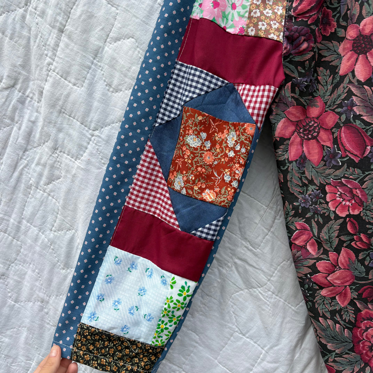 Quilt patch mix print pants - 6Y