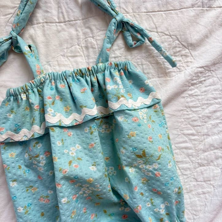 Ruffle bubble romper - 6/12m